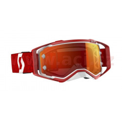 brýle PROSPECT, SCOTT - USA (bílé/červené, oranžové chrom plexi s čepy pro slídy)