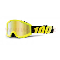 brýle Strata Neon Yellow, 100% - USA dětské (zlaté chrom plexi s čepy pro slídy)